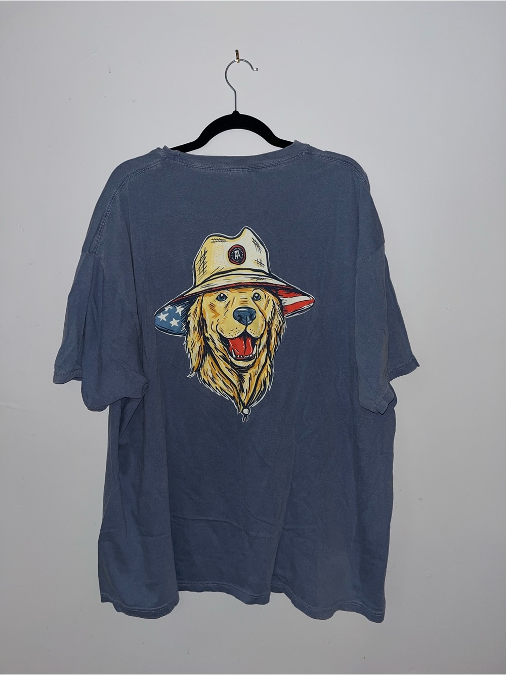 Barstool T Shirt Dog with American Hat